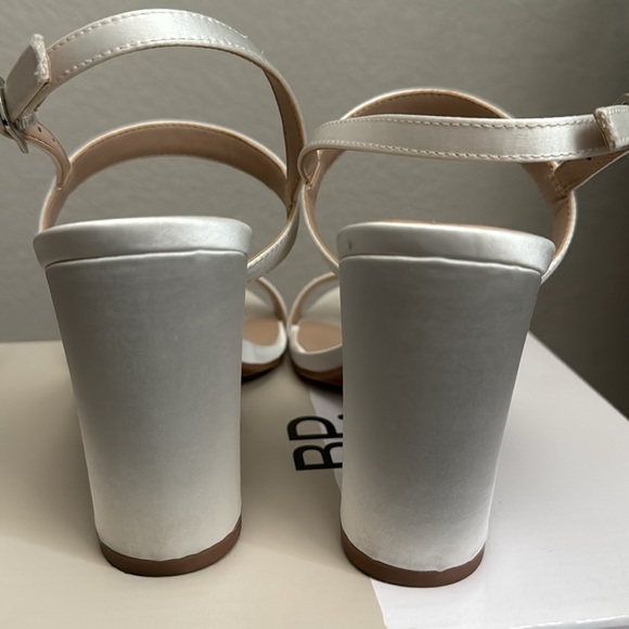 Brass Plum Ivory Strappy Heels with Buckle - Picture 3 of 6